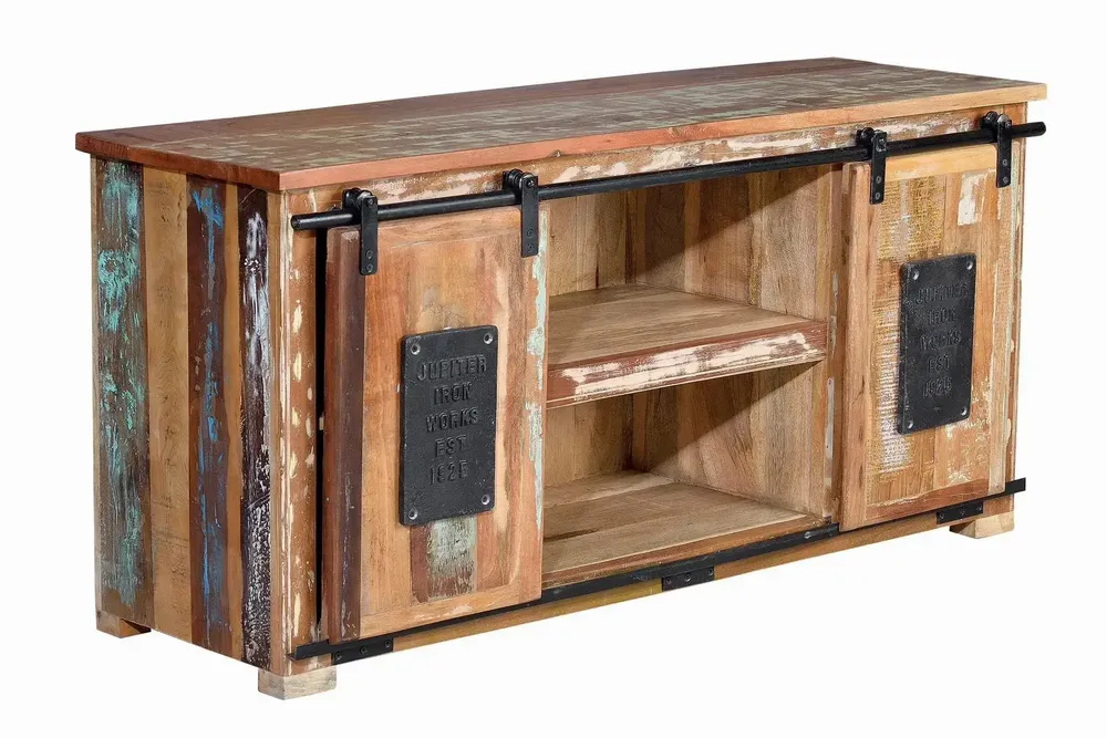 TV stands - Multicolored recycled wood TV cabinet - GINER Y COLOMER