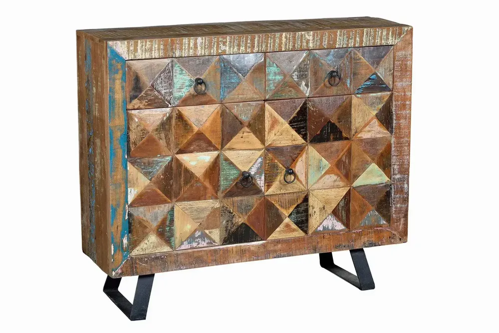 Chests of drawers - Exclusive chest of drawers in multicolored recycled wood - GINER Y COLOMER