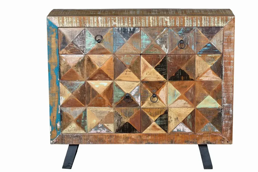 Chests of drawers - Exclusive chest of drawers in multicolored recycled wood - GINER Y COLOMER