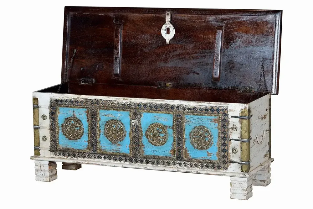 Boîtes de rangement  - Coffre en manguier blanc et merisier vieilli - GINER Y COLOMER