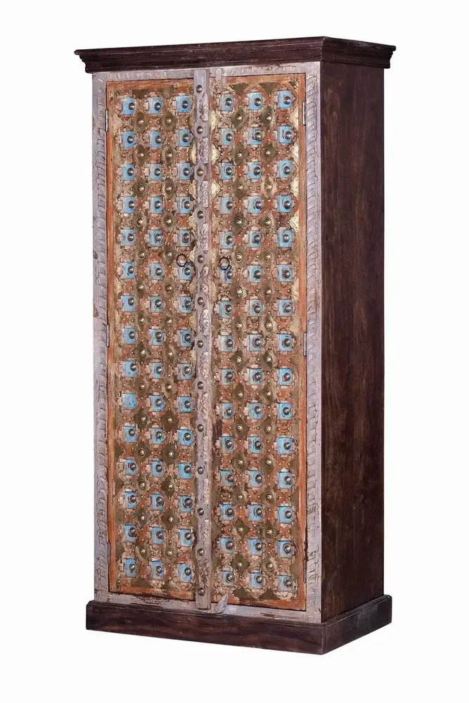 Wardrobe - Mango wood cabinet in walnut and aged gray - GINER Y COLOMER