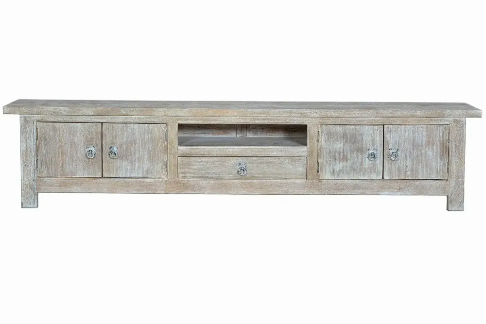 TV stands - TV cabinet in aged white mango wood - GINER Y COLOMER