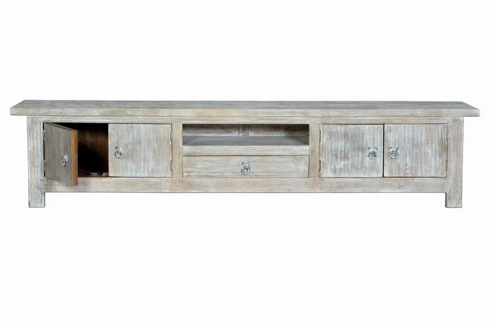 TV stands - TV cabinet in aged white mango wood - GINER Y COLOMER