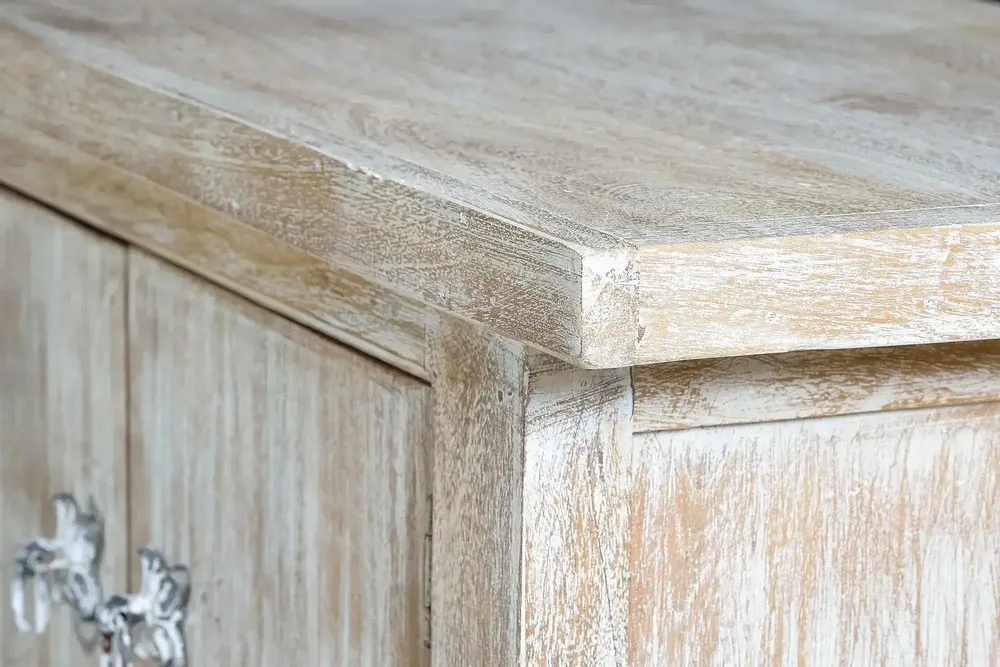 TV stands - TV cabinet in aged white mango wood - GINER Y COLOMER