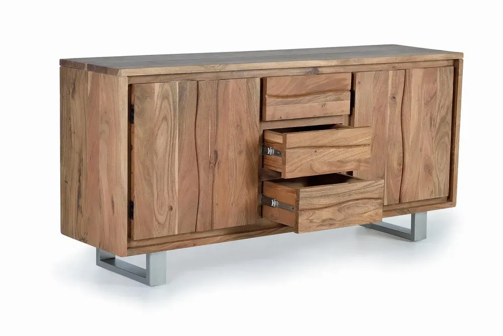 Sideboards - Acacia wood and metal sideboard - GINER Y COLOMER