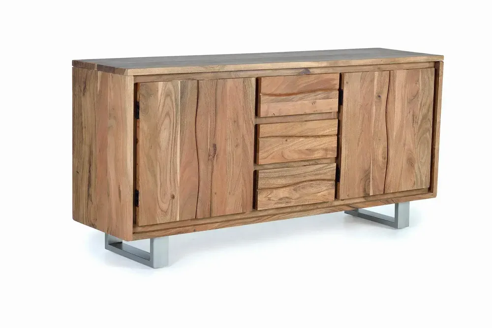 Sideboards - Acacia wood and metal sideboard - GINER Y COLOMER