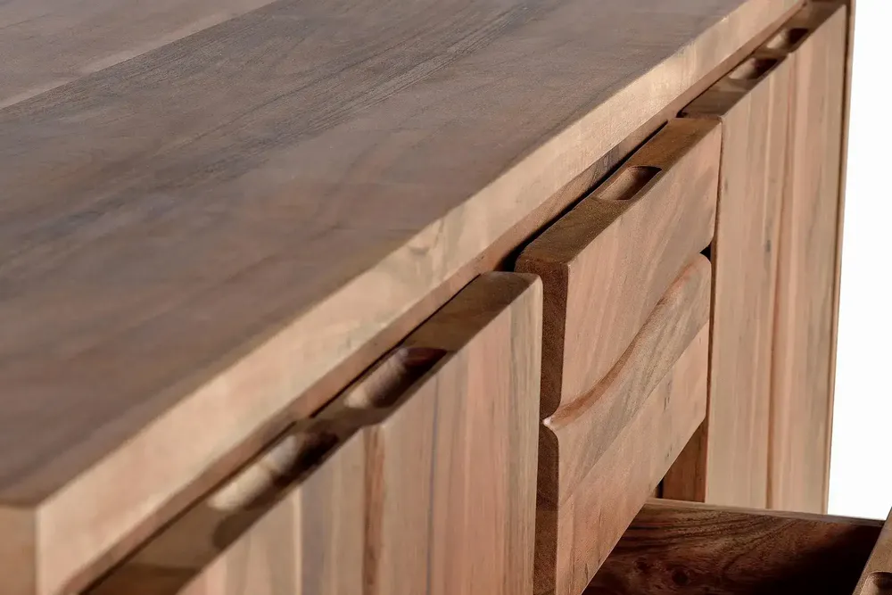 Sideboards - Acacia wood and metal sideboard - GINER Y COLOMER