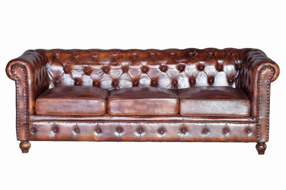 Sofas - Quilted brown leather Chester sofa - GINER Y COLOMER
