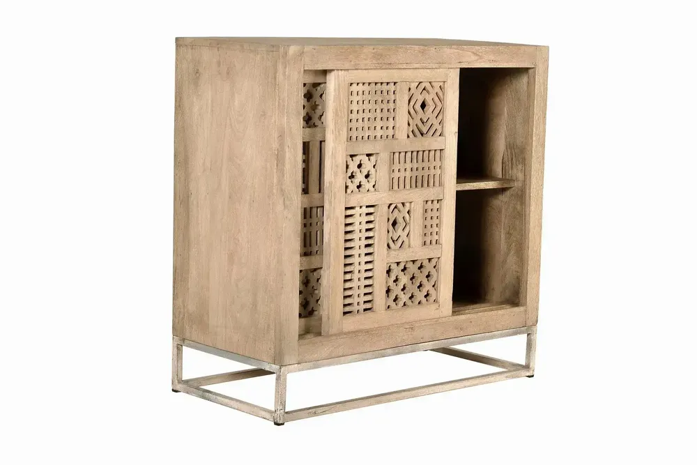 Buffets - Buffet en bois de manguier et pieds en métal couleur naturelle - GINER Y COLOMER