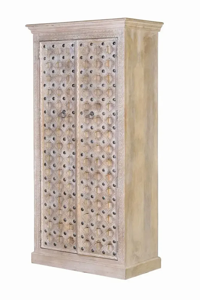 Wardrobe - Natural finish mango wood cabinet - GINER Y COLOMER