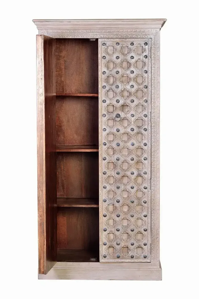 Wardrobe - Natural finish mango wood cabinet - GINER Y COLOMER