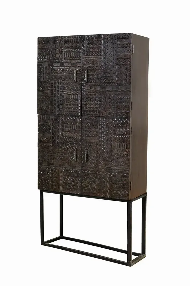 Sideboards - Mango wood display case and metal legs - GINER Y COLOMER