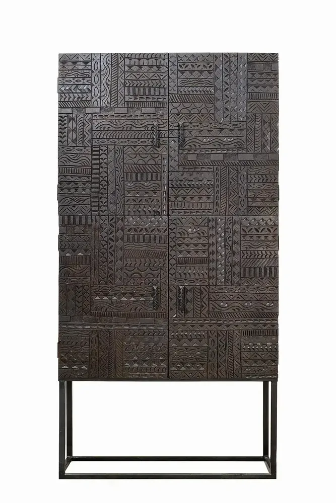 Sideboards - Mango wood display case and metal legs - GINER Y COLOMER