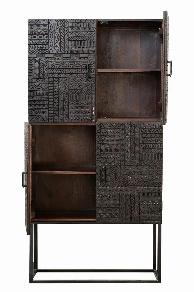 Sideboards - Mango wood display case and metal legs - GINER Y COLOMER