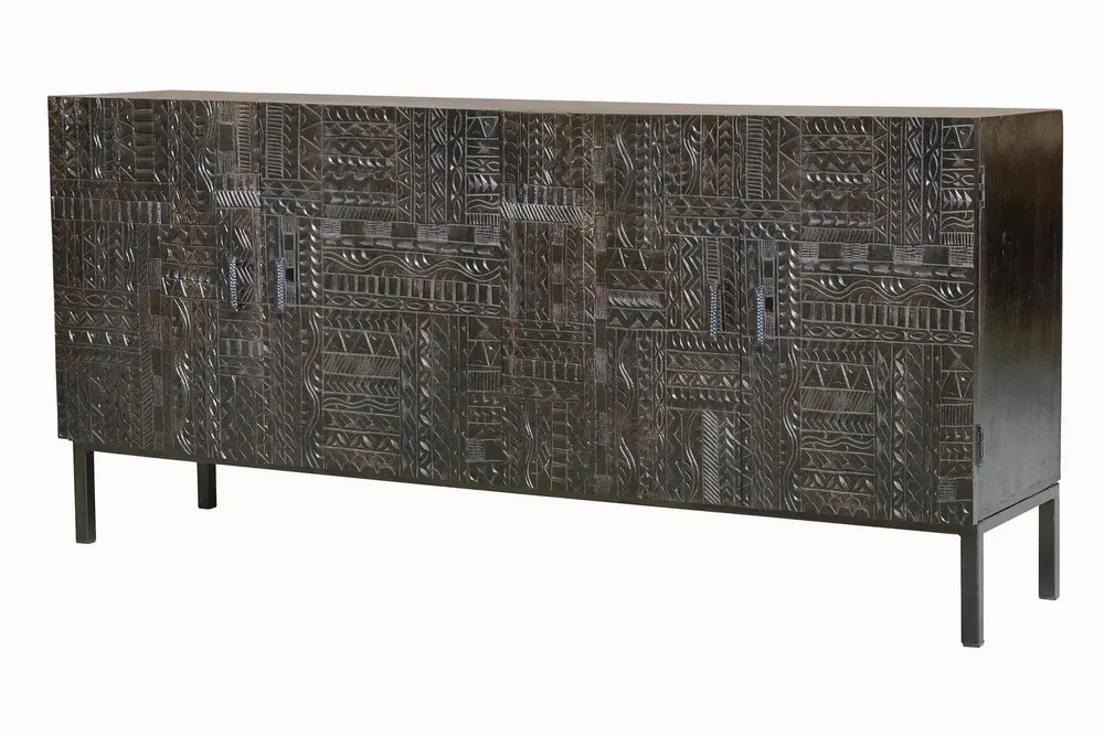 Sideboards - Sideboard in mango wood and dark walnut metal legs - GINER Y COLOMER