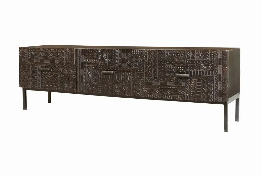 TV stands - TV cabinet in mango wood and metal legs - GINER Y COLOMER