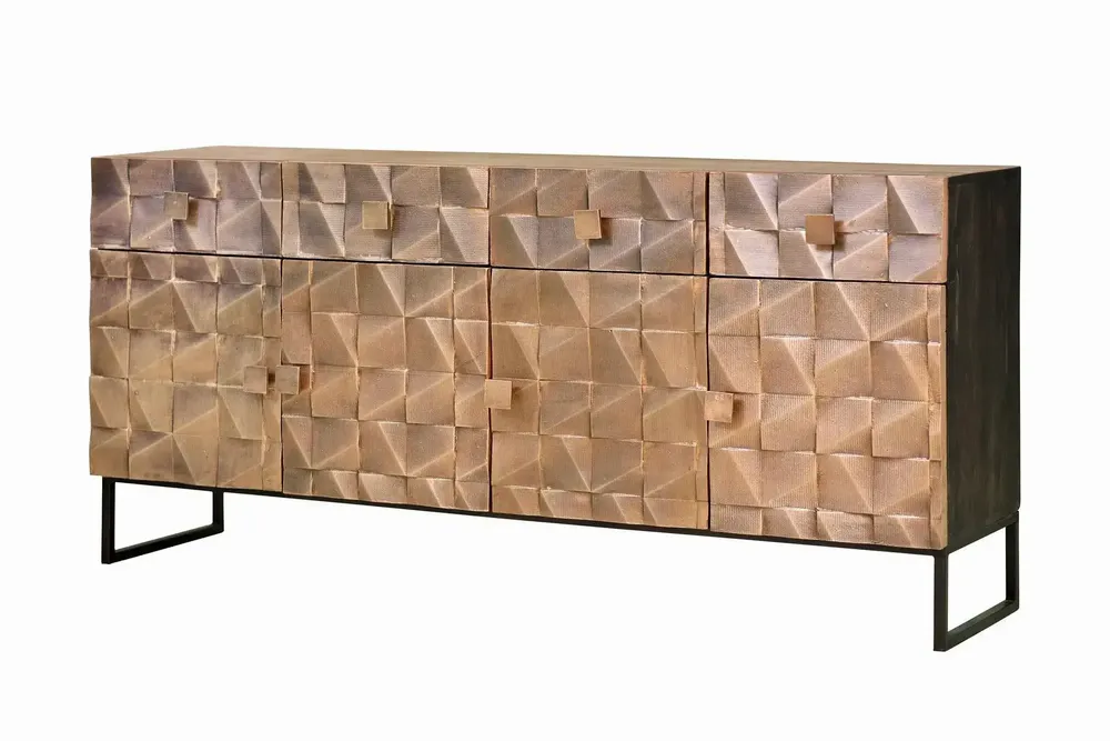 Sideboards - Sideboard in mango wood and dark brown bronze - GINER Y COLOMER