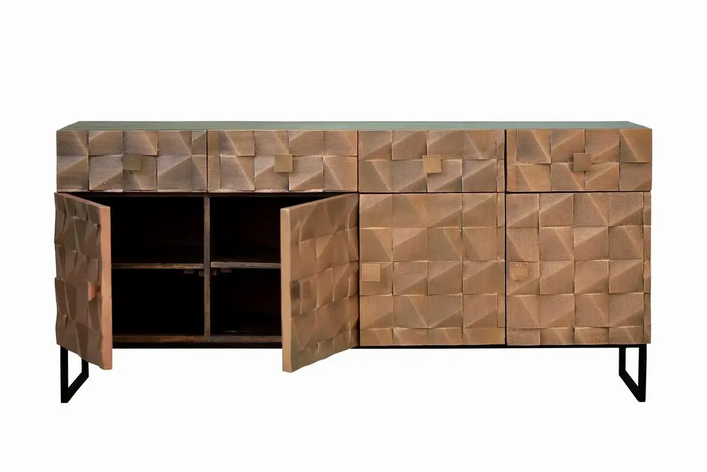 Sideboards - Sideboard in mango wood and dark brown bronze - GINER Y COLOMER
