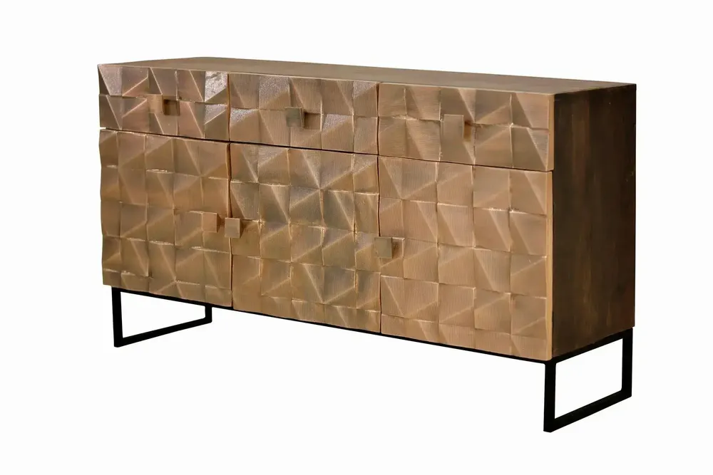 Sideboards - Industrial sideboard in mango wood and metal details - GINER Y COLOMER