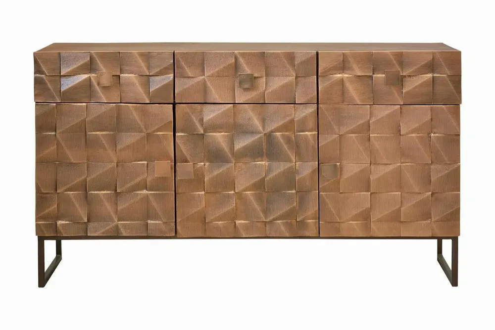 Sideboards - Industrial sideboard in mango wood and metal details - GINER Y COLOMER