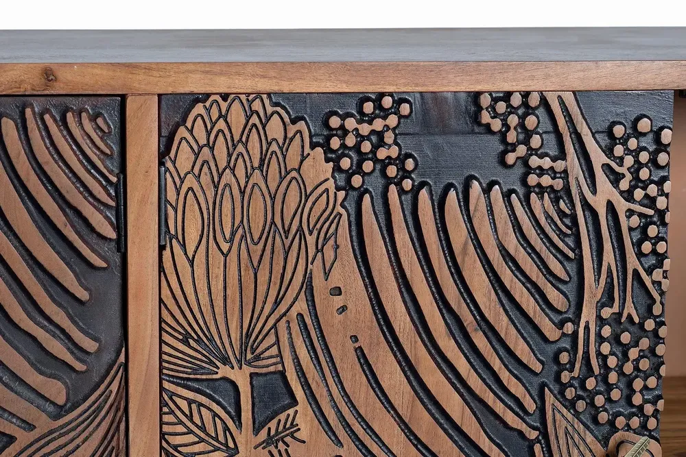 Sideboards - Carved acacia wood sideboard - GINER Y COLOMER
