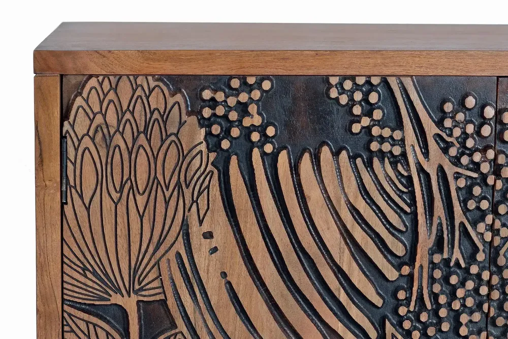 Sideboards - Carved acacia wood sideboard - GINER Y COLOMER