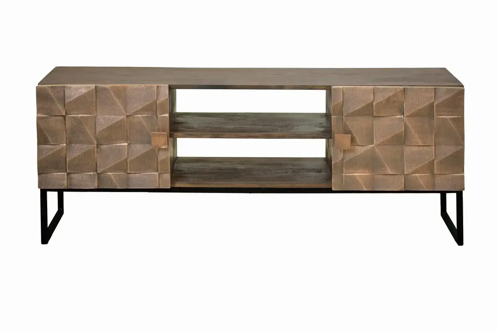 Meubles TV - Meuble TV en manguier et bronze marron foncé - GINER Y COLOMER