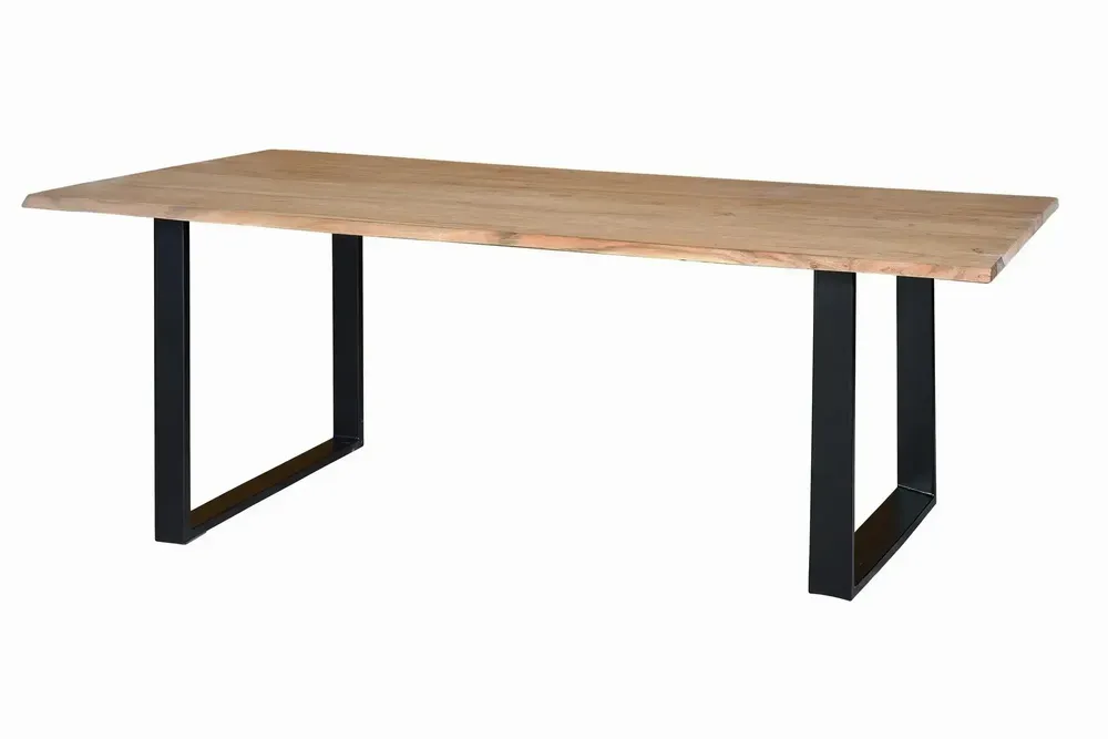 Dining Tables - Acacia wood dining table and metal legs - GINER Y COLOMER