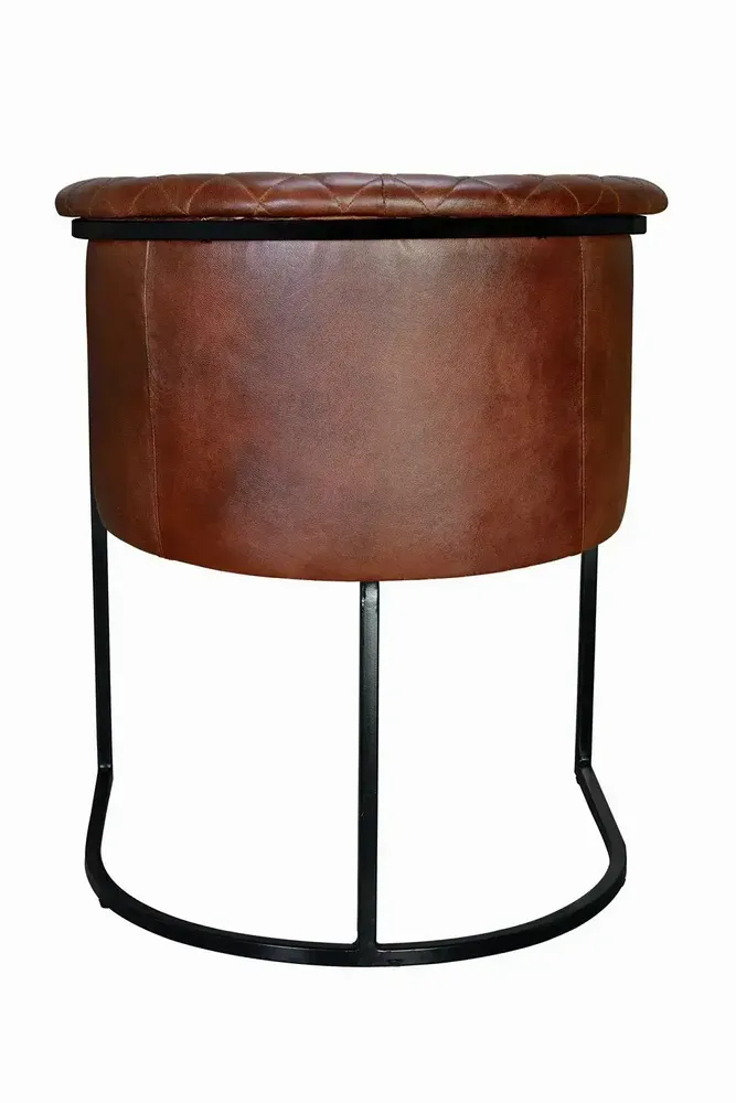 Chairs - Natural leather chair with metal legs - GINER Y COLOMER