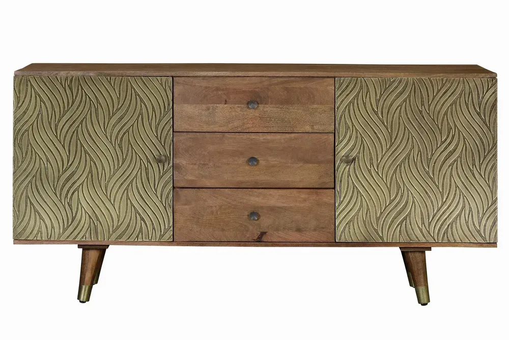 Sideboards - Mango wood and bronze sideboard - GINER Y COLOMER