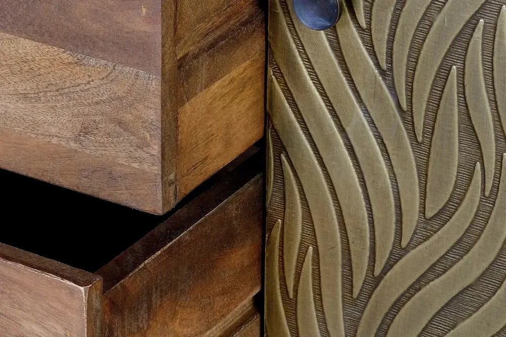 Sideboards - Mango wood and bronze sideboard - GINER Y COLOMER