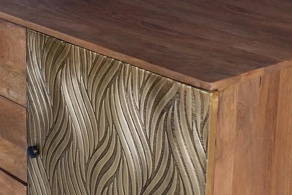 Sideboards - Mango wood and bronze sideboard - GINER Y COLOMER