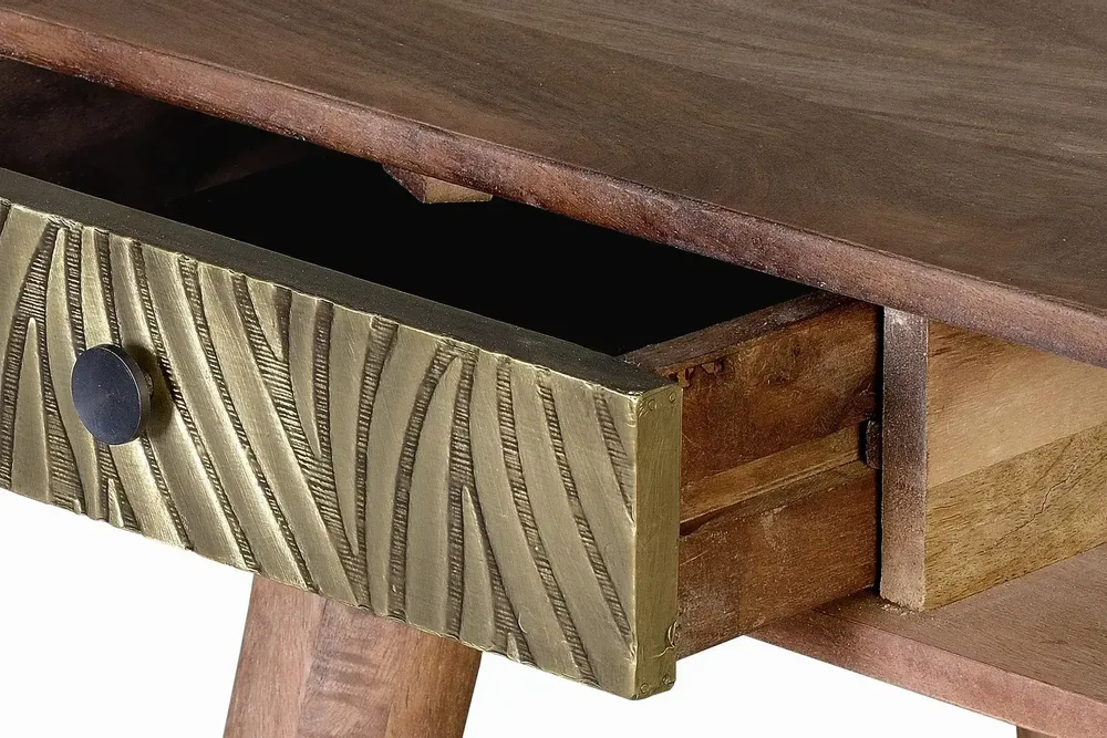 Bureaux - Bureau en bois de manguier avec détails en bronze - GINER Y COLOMER