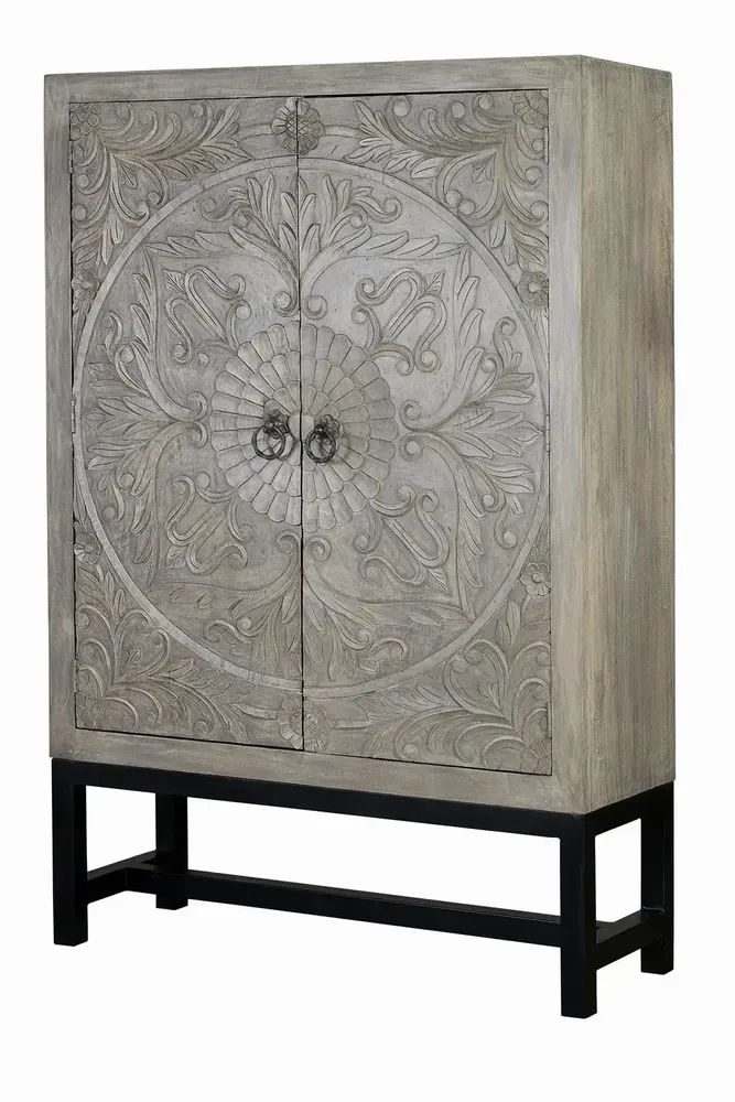Wardrobe - Mango wood cabinet and aged gray metal legs - GINER Y COLOMER