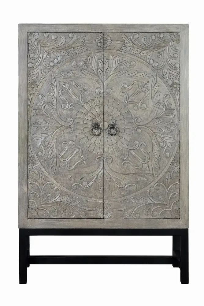 Wardrobe - Mango wood cabinet and aged gray metal legs - GINER Y COLOMER