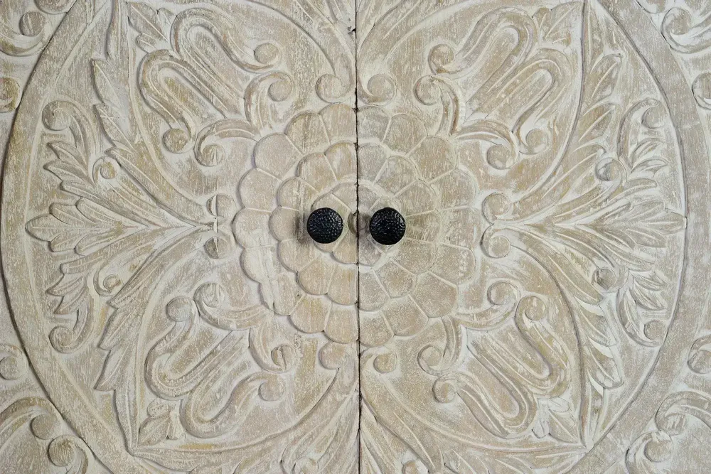 Sideboards - Sideboard in aged white mango wood - GINER Y COLOMER