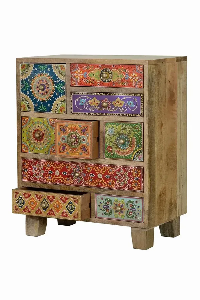 Coffee tables - Multicolored hand-painted mango wood coffee table - GINER Y COLOMER