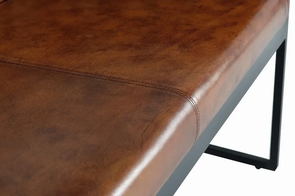 Sofas - Brown leather and metal sofa - GINER Y COLOMER