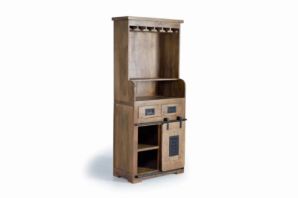 Sideboards - Bottle holder in mango wood and metal - GINER Y COLOMER