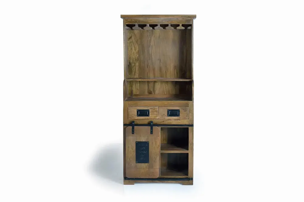 Sideboards - Bottle holder in mango wood and metal - GINER Y COLOMER