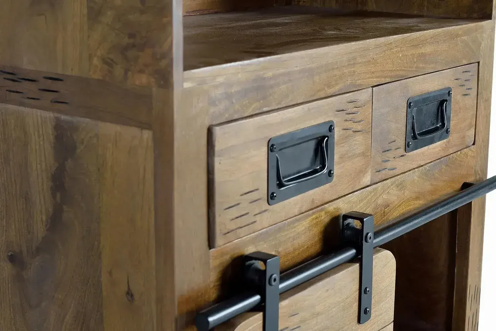 Sideboards - Bottle holder in mango wood and metal - GINER Y COLOMER