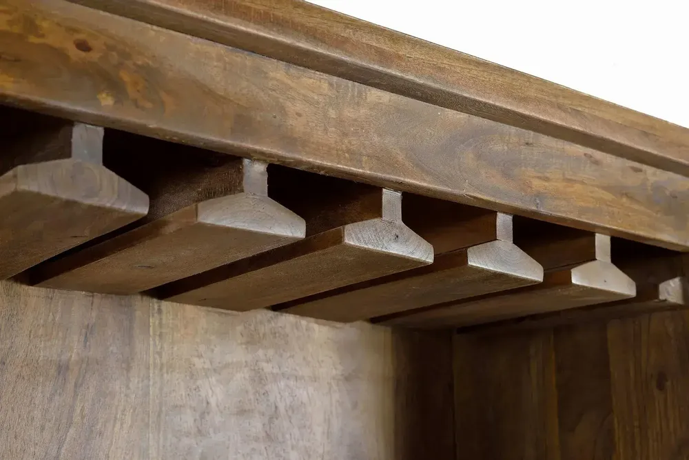 Sideboards - Bottle holder in mango wood and metal - GINER Y COLOMER