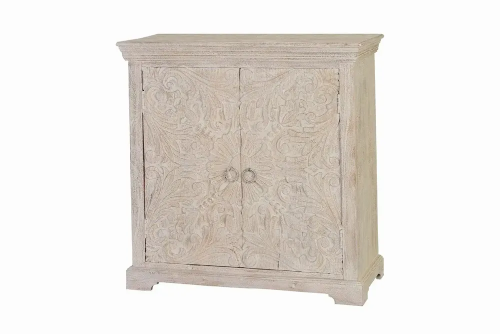 Chests of drawers - Chest of drawers in aged white mango wood - GINER Y COLOMER