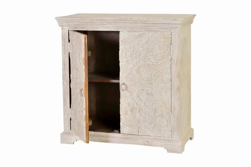 Chests of drawers - Chest of drawers in aged white mango wood - GINER Y COLOMER