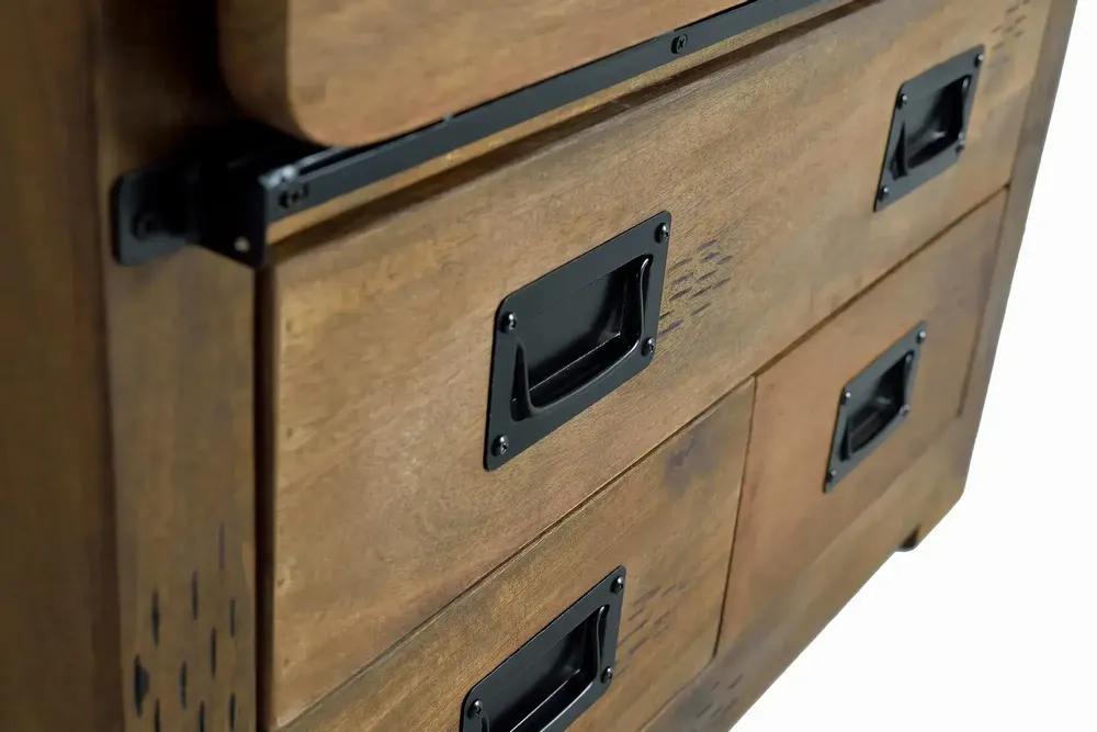 Wardrobe - Mango wood and metal wardrobe - GINER Y COLOMER