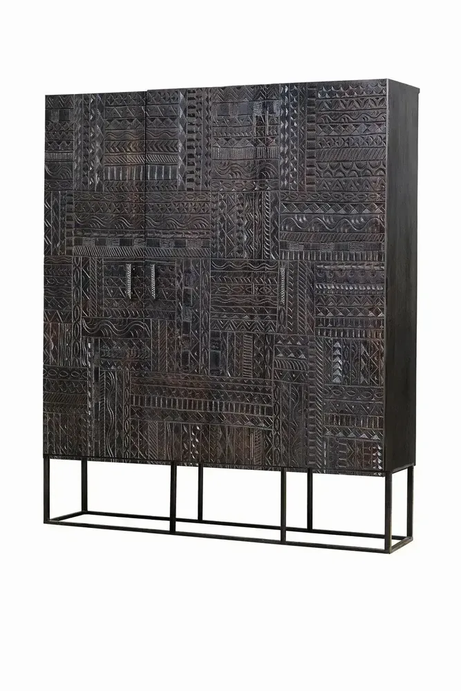 Sideboards - Showcase in mango wood and dark walnut metal - GINER Y COLOMER