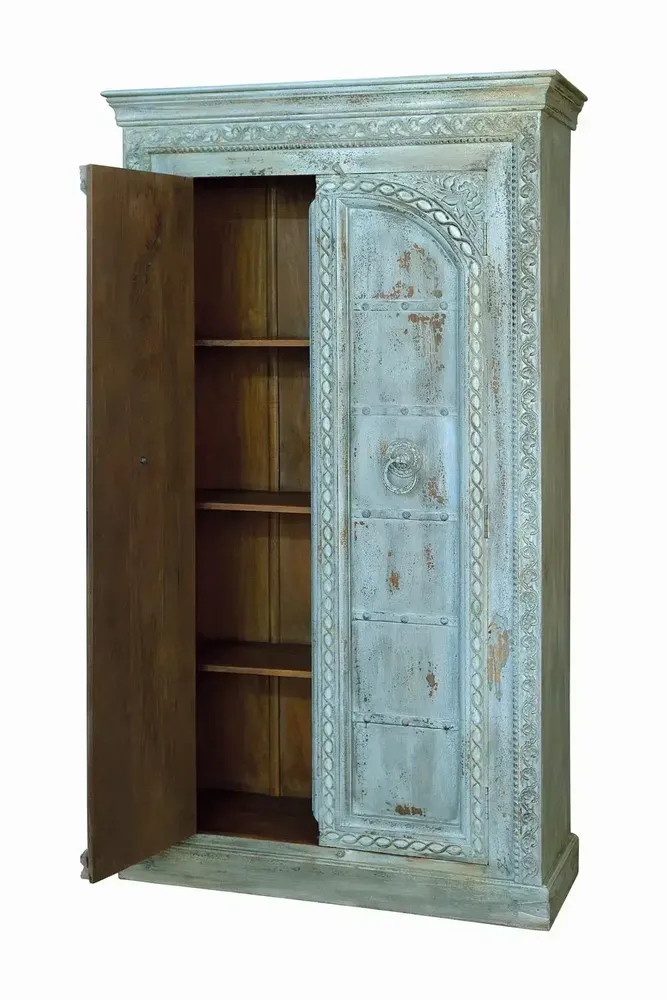 Wardrobe - Teal mango wood cabinet - GINER Y COLOMER