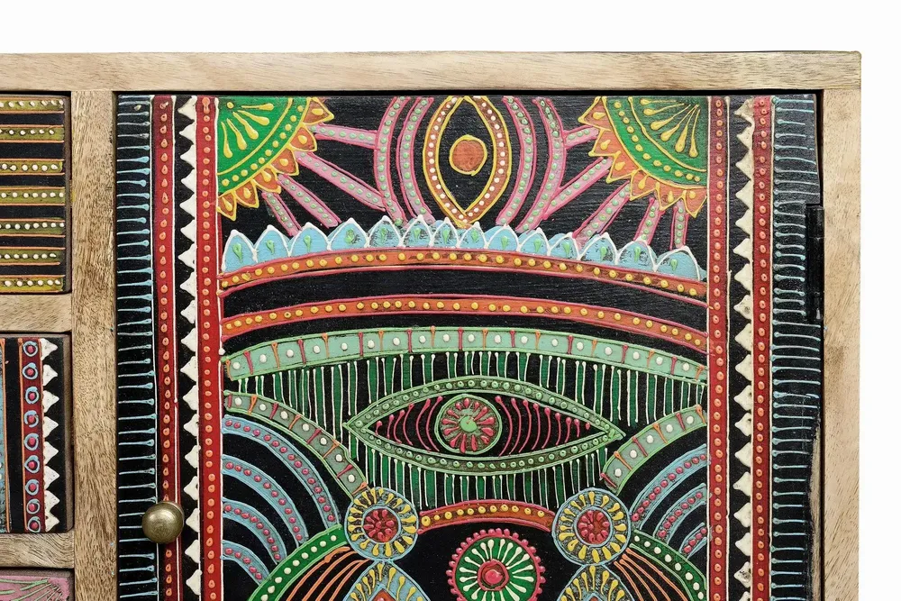 Chests of drawers - Chest of drawers in natural and multi-colored mango wood - GINER Y COLOMER