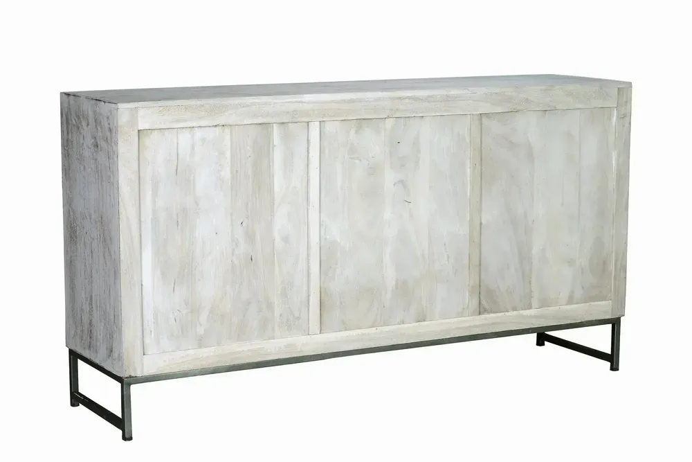 Sideboards - Buffet in mango wood and aged white metal - GINER Y COLOMER