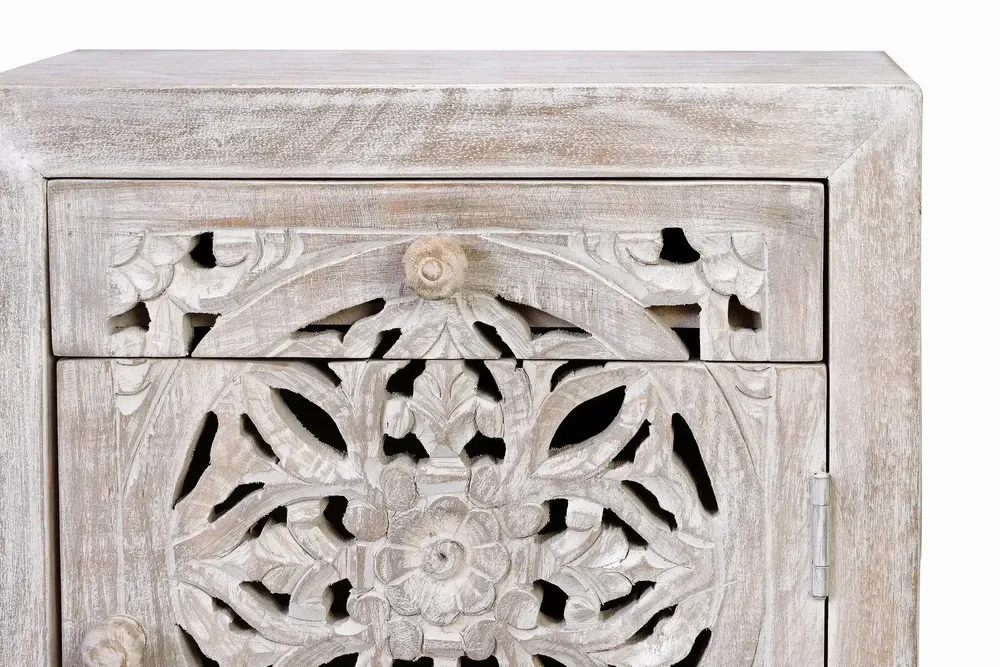 Coffee tables - Mango wood coffee table and white and gray metal legs - GINER Y COLOMER